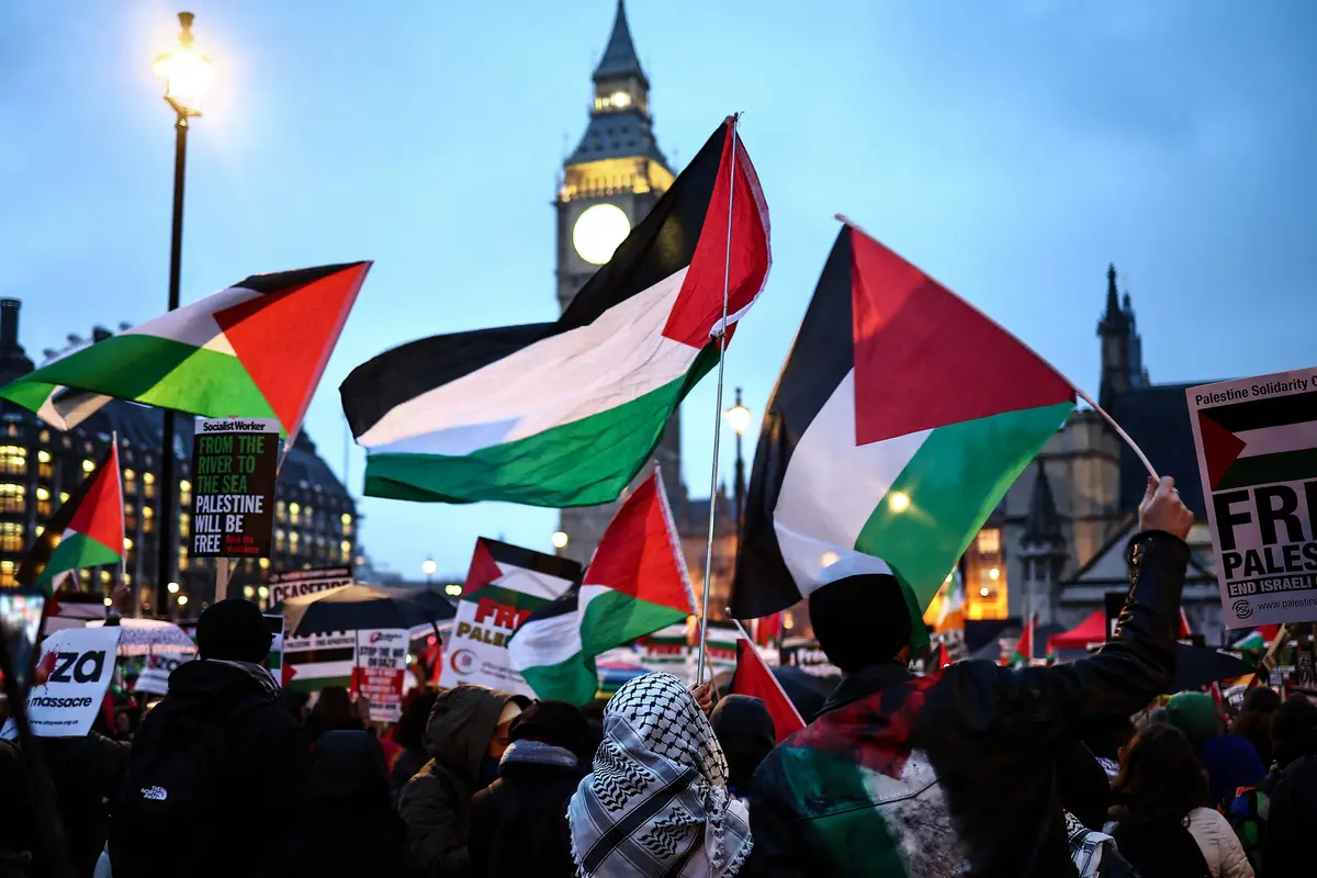 Massa Pro Palestina Desak Majelis Rendah Inggris Serukan Gencatan Senjata