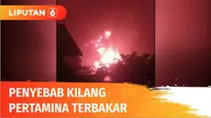 Sebuah tangki yang menyimpan sekitar 31 ribu kiloliter bahan baku BBM jenis pertalite, di kilang Pertamina Unit IV Cilacap Jawa Tengah. Tangki yang berada di area 36, tangki 102 tersebut terbakar, saat wilayah Kabupaten Cilacap, diguyur hujan deras d...