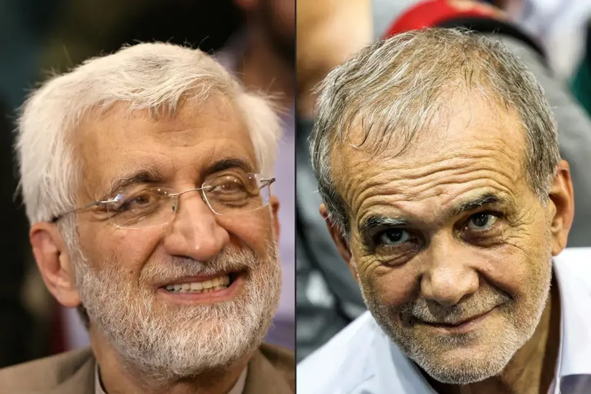 Capres Massoud Pezeshkian (kanan) unggul dalam pilpres Iran melawan Saeed Jalili (kiri).(AFP)