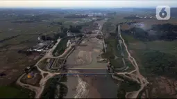 Foto udara bendungan Cipamingkis di Desa Sukasirna, Jonggol, Kabupaten Bogor, Jawa Barat Sabtu (5/8/2023). (merdeka.com/imam buhori)