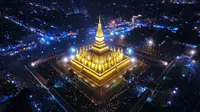 Pasar malam di sepanjang Sungai Mekong di Vientiane, Laos pada 29 Oktober 2019. Kerajaan Lan Xang, negara multietnis bersatu pertama dalam sejarah Laos, memindahkan ibu kotanya ke Vientiane pada pertengahan abad ke-16. (Xinhua/Kaikeo Saiyasane)