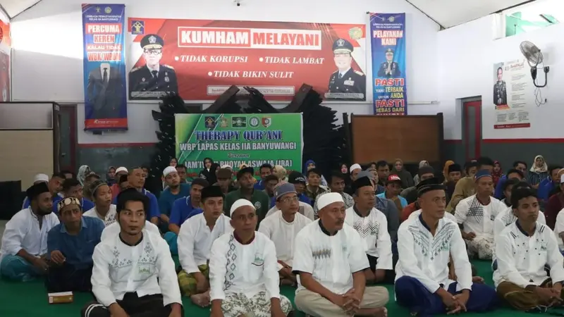 Ratusan warga binaan pemasyarakatan (WBP) Lapas Banyuwangi, ikuti Ruqyah massal (Istimewa)