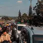 Kondisi lalu lintas di jalur menuju Puncak, Bogor, terpantau macet parah di hari ketiga libur Lebaran, Rabu (4/5/2022). (Achmad Sudarno)
