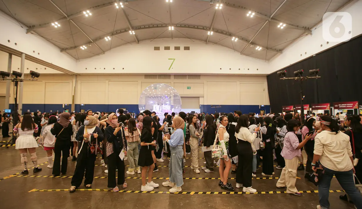 Girl group jebolan SM Entertainment, aespa menggelar konser untuk pertama kalinya di Indonesia. (Liputan6.com/Faizal Fanani)