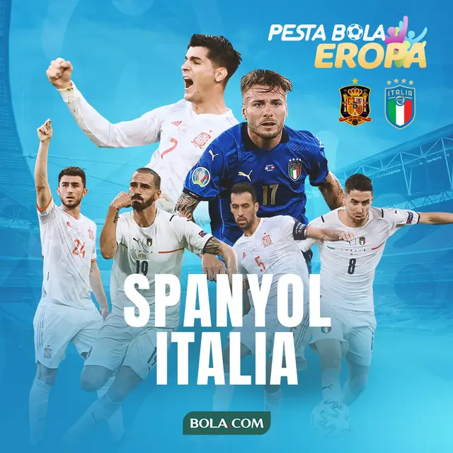 Piala Eropa - Euro 2020 Spanyol Vs Italia - Duel Antar Lini