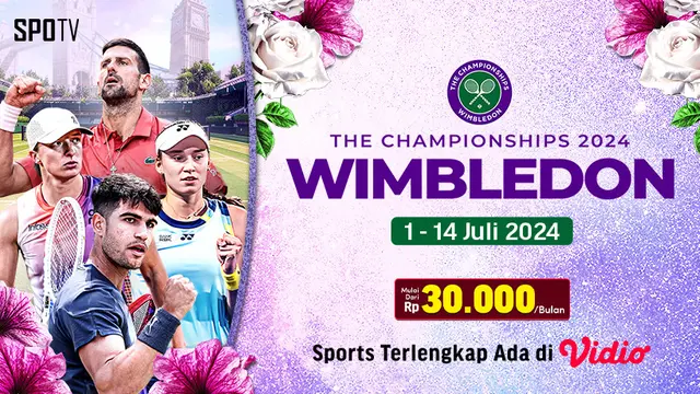 Grand Slam Wimbledon 2024 di Vidio