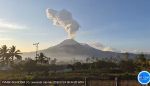 Gunung Lewotobi Laki-Laki Bergejolak, Alami 2 Kali Erupsi Jumat Pagi