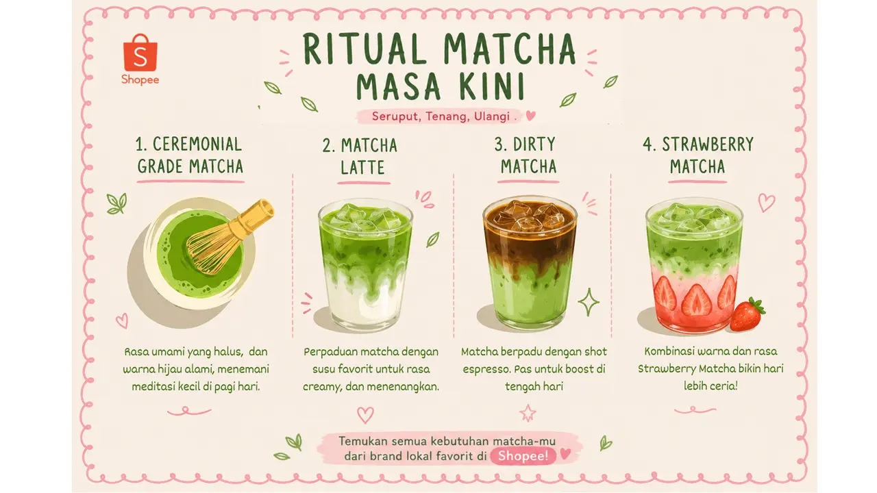 Home Cafe Vibes ala Gen Z, Ritual Matcha Kini Makin Mudah bersama Shopee