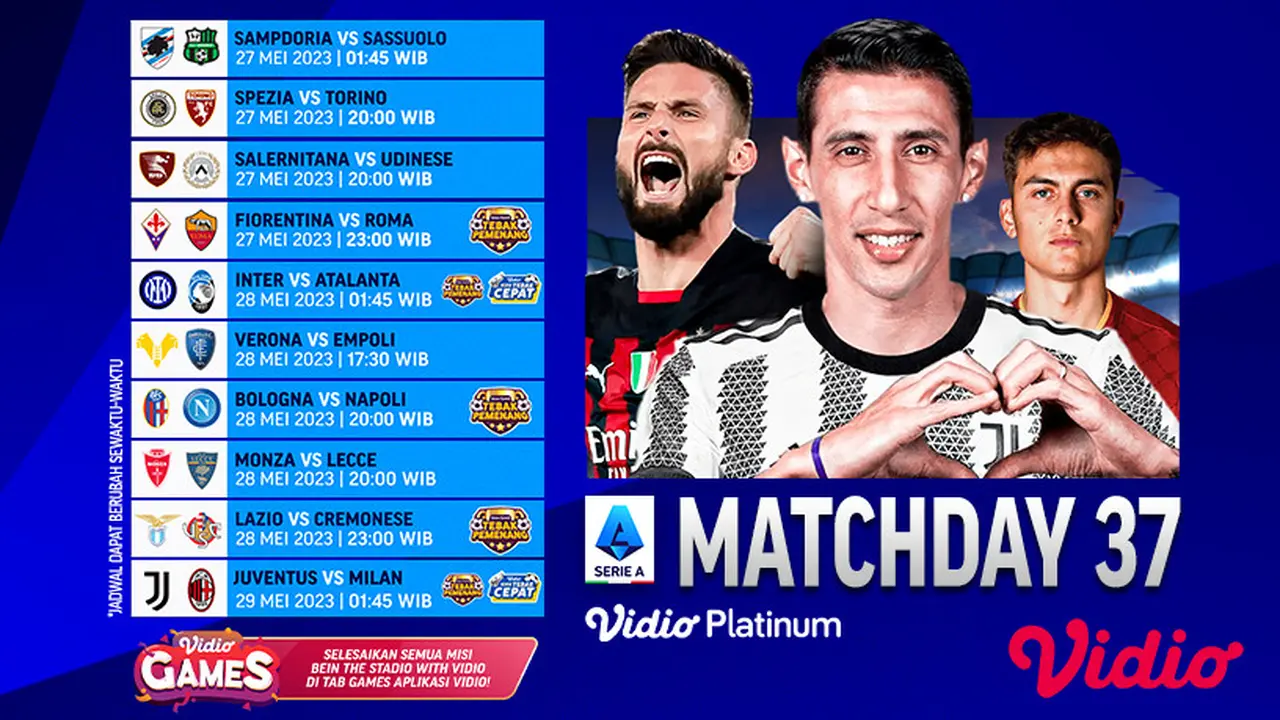 Jadwal Serie A Liga Italia Akhir Pekan Ini Live Vidio : Sampdoria Vs Sassuolo, Bologna Vs Napoli
