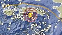 Gempa Magnitudo 5,6 mengguncang wilayah Maluku Tengah, Senin (16/12/2024), pukul 17.14.43 WIB. (Liputan6.com/ Dok BMKG)