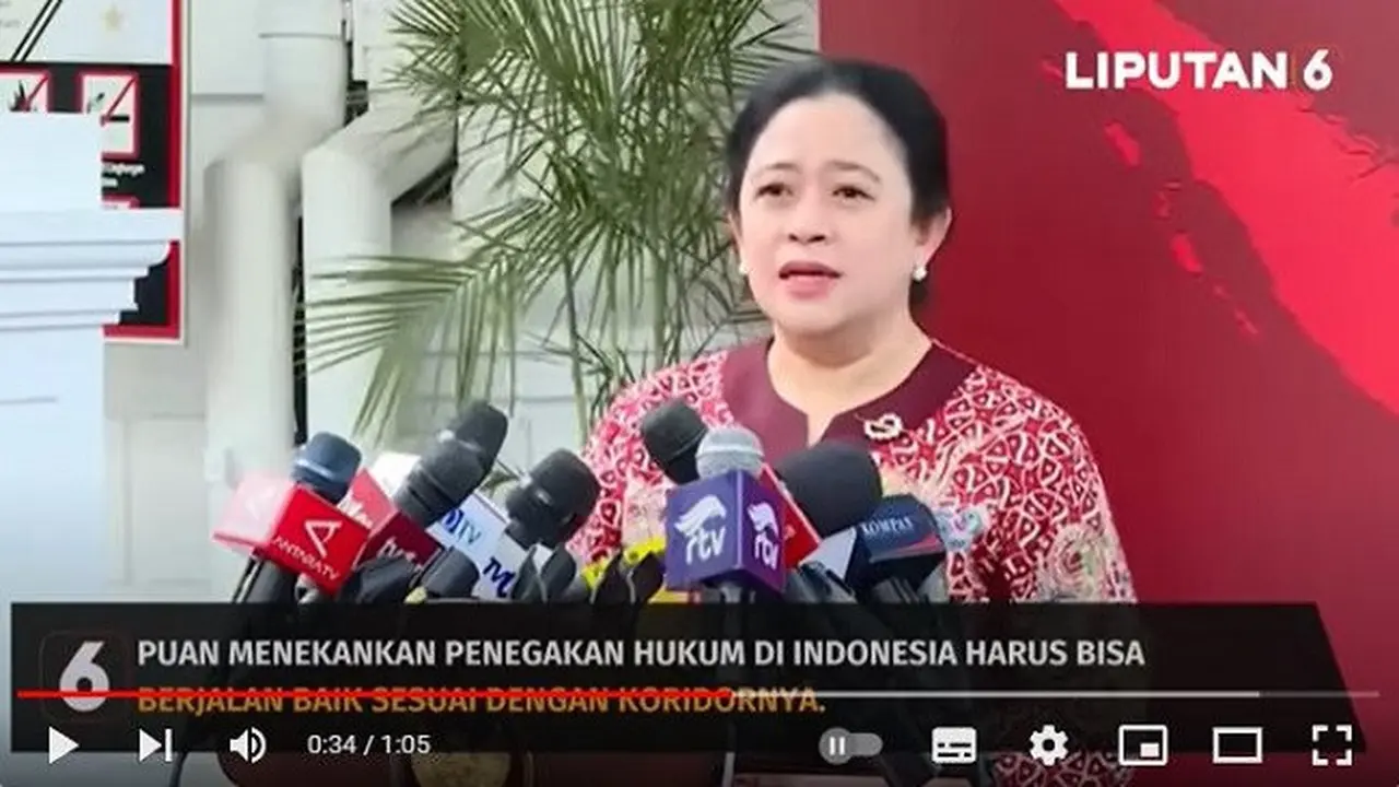 Ketua DPP PDI Perjuangan, Puan Maharani. (YouTube Liputan6)