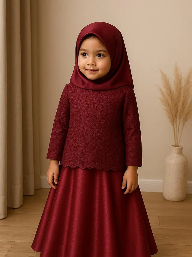 Model Baju Anak Brokat Kombinasi Satin