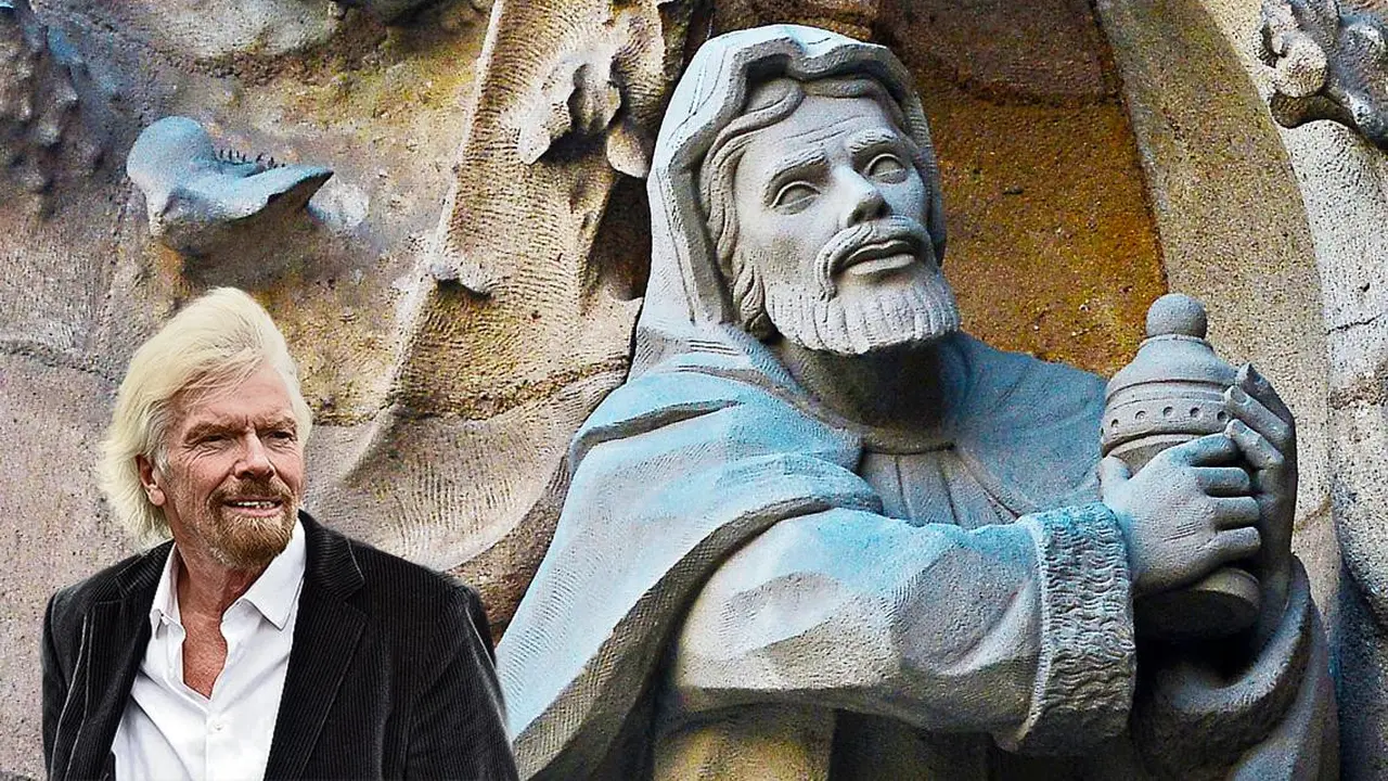 Foto sosok patung kuno yang mirip dengan sosok biliuner Sir Richard Branson (Zachary Culpin/Solent News/AP)
