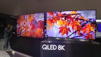 Penampakan TV QLED 8K jadi primadona di Samsung Forum 2019. (Liputan6.com/ Tommy Kurnia)