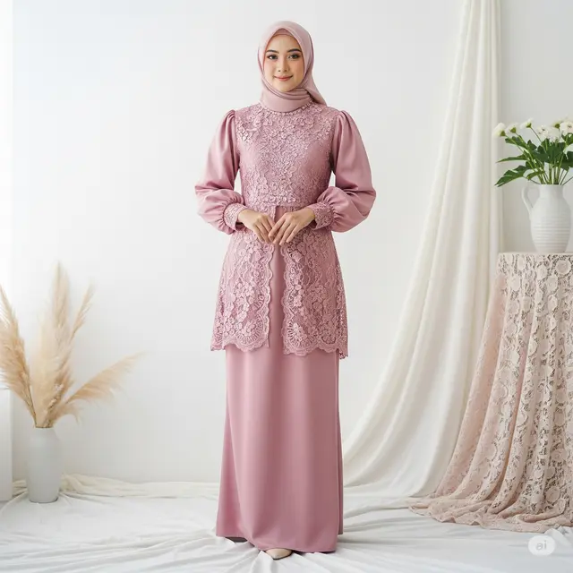 11 Model Baju Satin Kombinasi Brokat Terbaru yang Elegan dan Menawan