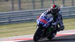 Jorge Lorenzo dari tim Yamaha tampil sebagai pebalap tercepat di sesi latihan bebas di sirkuit Misano di MotoGP San Marino, 2015.