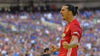 Striker Manchester United asal Swedia, Zlatan Ibrahimovic. (AFP/Glyn Kirk)