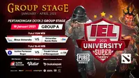 Live streaming babak group stage IEL University Super Series 2021, Selasa (19/1/2021) pukul 17.00 WIB dapat disaksikan melalui platform Vidio, laman Bola.com, dan Bola.net. (Dok. Vidio)