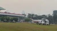 2 Helikopter Parkir di Halaman DPR Jelang Pidato Kenegaraan Prabowo