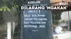 Kreativitas tergambar di pangkalan ojek di kawasan Setiabudi, Jakarta Pusat. Kumpulan kalimat yang terpampang akan mengundang tawa