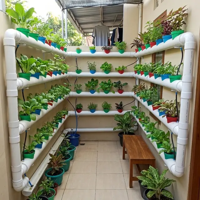 Teras Rumah Sempit Jadi Kebun Hijau