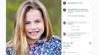 Putri Charlotte genap berusia 6 tahun pada Minggu (2/5/2021). (Tangkapan Layar Instagram @theroyalfamily)