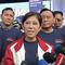 Menteri Komunikasi dan Digital (Menkomdigi) Meutya Hafid saat menghadiri peringatan Hari Kebebasan Pers Dunia 2026 di kawasan Car Free Day (CFD) Jalan Jenderal Sudirman, Jakarta, Minggu (3/5/2026). (Liputan6.com/Ady Anugrahadi)