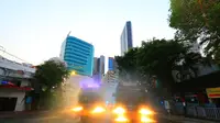 PPKM Darurat, Jalan Protokol di Surabaya Diguyur Disinfektan