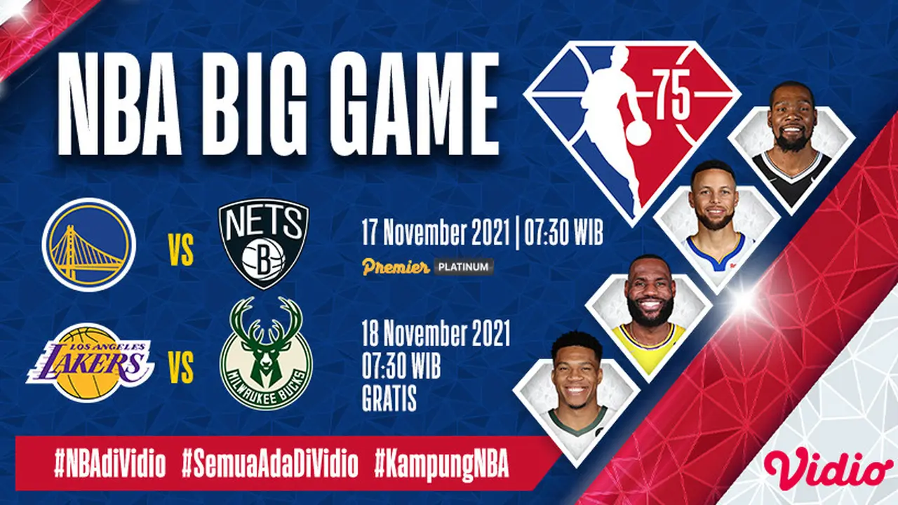 Saksikan Live Streaming Big Game NBA 2021 di Vidio, Bucks Vs Lakers