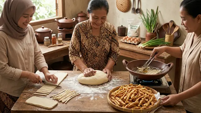 Camilan dari Tepung Beras dan Telur (AI Generated )