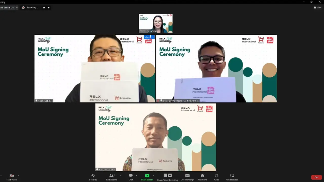 RELX Internasional menggandeng Komerce dan Let’s Play Indonesia untuk membuat program RELX Academy, sebuah wadah untuk mencetak generasi muda menjadi wirausahawan.