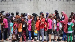 Dalam pernyataan resminya pada Minggu 13 Juli 2025, Badan PBB untuk Pengungsi Palestina (UNRWA) memperingatkan adanya lonjakan tajam kasus malnutrisi di Jalur Gaza. (Eyad BABA/AFP)