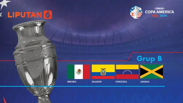 Banner Grafis Copa America 2024 Grup B : Meksiko, Ekuador, Venezuela, Jamaika