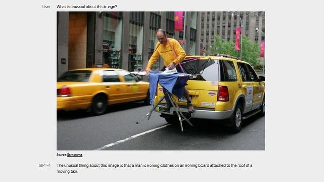 Contoh penggunaan input visual di GPT-4 (OpenAI)