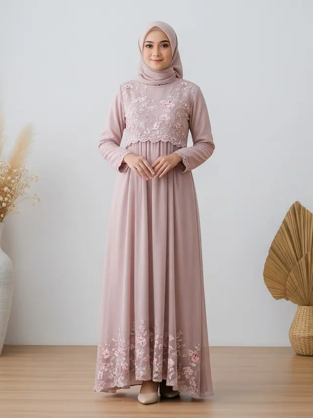 Tren Gamis Organza Simple tapi Mewah untuk Pesta Pernikahan