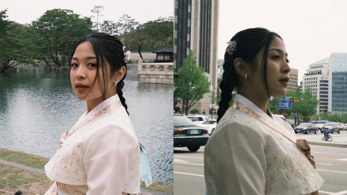 Sisi Lain Bernadya Ribka yang Tampil Anggun Berbalut Hanbok Bernuansa Cerah