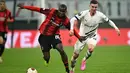 Kemenangan ini menjadi modal penting bagi Milan untuk melakoni laga tandang di markas Rennes dalam laga leg kedua. (GABRIEL BOUYS/AFP)