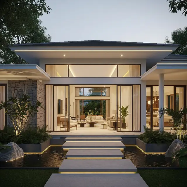 Desain Rumah Sederhana 1 Lantai Tampak Mewah dari Luar dan Dalam