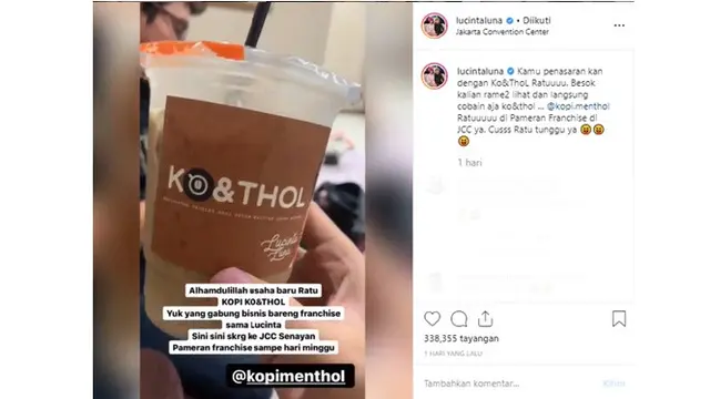 4 Fakta Bisnis Kopi Lucinta Luna yang Namanya Curi Perhatian Warganet