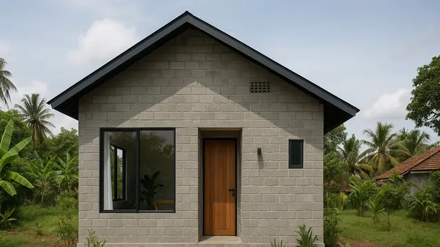 Desain Rumah Sederhana Rp50 Jutaan di Lahan 6x10 Meter dengan Dinding Batako/ Ilustrasi gambar AI