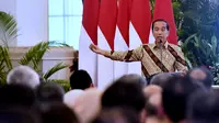 Presiden Joko Widodo atau Jokowi di acara dalam rangka Hari Bakti PU ke-78 di Istana Negara, Jakarta, Senin (4/12/2023). (Foto: Biro Pers Sekretariat Presiden)