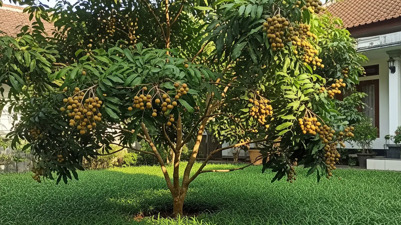 Pohon Buah yang Cocok untuk Halaman Rumah dengan Rumput Gajah Mini (Image by gemini AI)