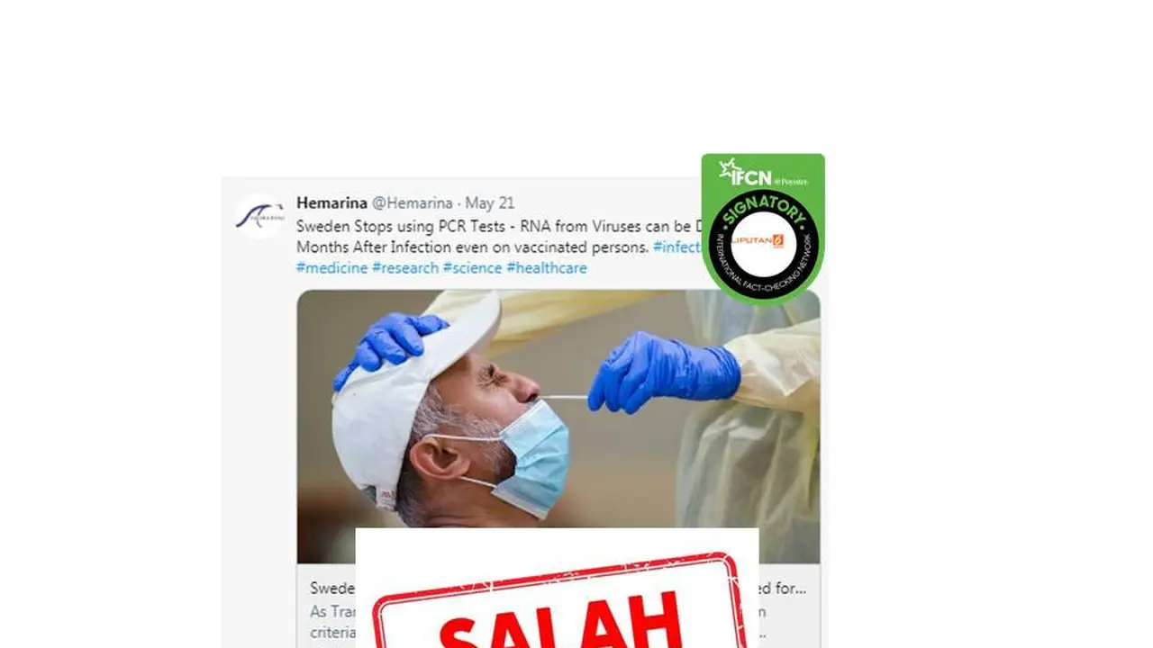 Cek Fakta Swedia Hentikan tes PCR