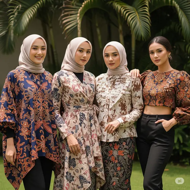 Model Baju Batik Wanita Lengan Panjang. Foto: Gemini