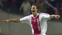 Zlatan Ibrahimovic bergabung bersama Ajax pada tahun 2001 hingga 2004 dan mengantarkan Ajax meraih juara pada tahun 2001/2002 dan 2003/2004. (AFP/Pascal George)