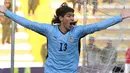 Uruguay's Sebastian Abreu celebrates after scoring against Bolivia on October 14, 2008 at Hernando Siles stadium in La Paz, during their FIFA World Cup South Africa-2010 South American qualifying match. The match ended in a 2-2 tie. AFP PHOTO/Javier 