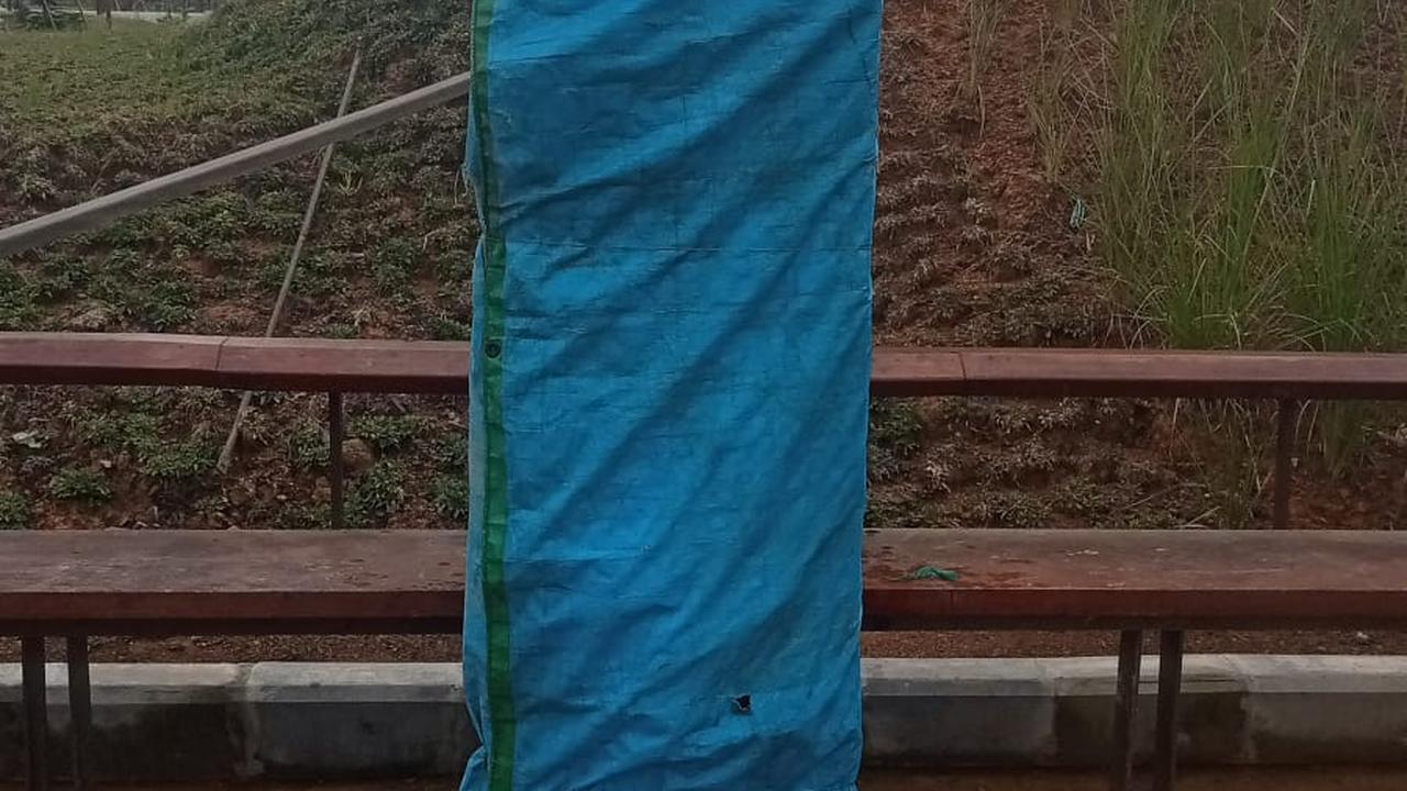 Tugu Titik Nol Ibu Kota Nusantara (IKN) yang bertuliskan 'Lorem Ipsum'. (Dok Otorita IKN)