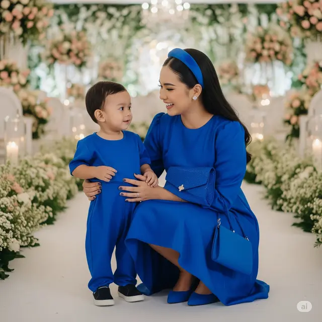 Outfit Kondangan Ibu Anak 1. Foto: Gemini