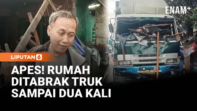 Truk Kontainer Hantam Rumah di Cakung, Bangunan Porak Poranda
