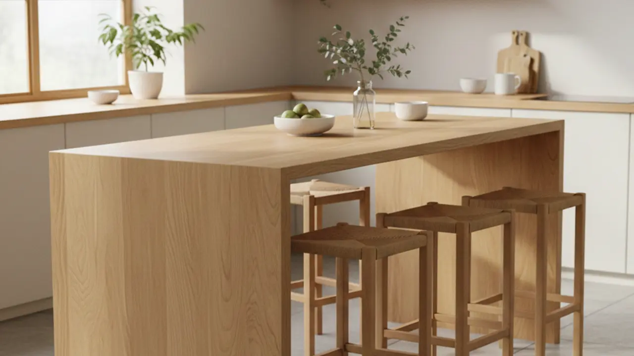 Model Meja Dapur Minimalis dari Kayu